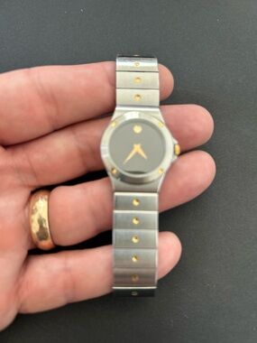 Movado Two-Tone Museum Dial Watch - Black and Gold Accents